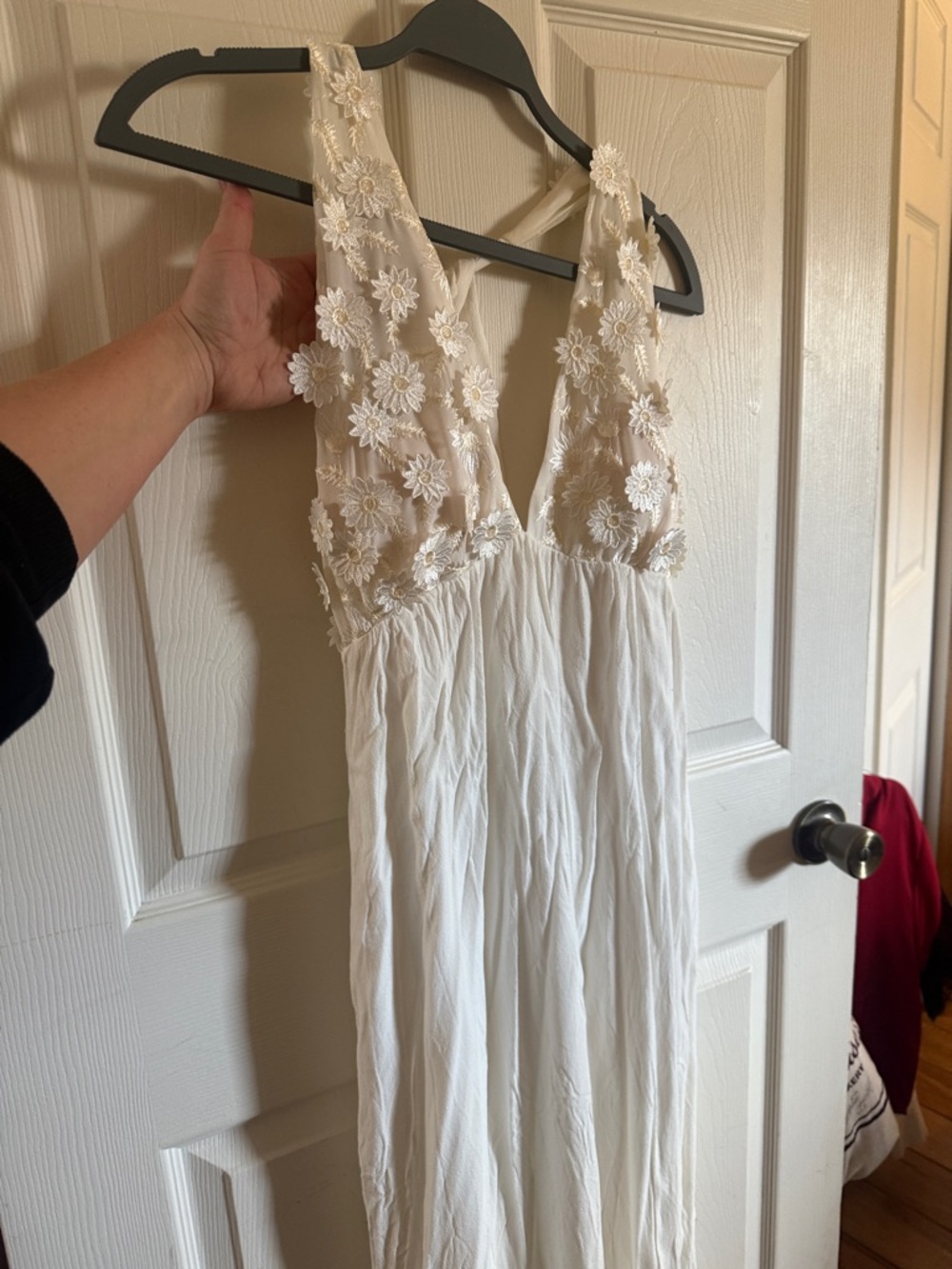 For Love & Lemons Ivory Floral Lace Wedding Dress